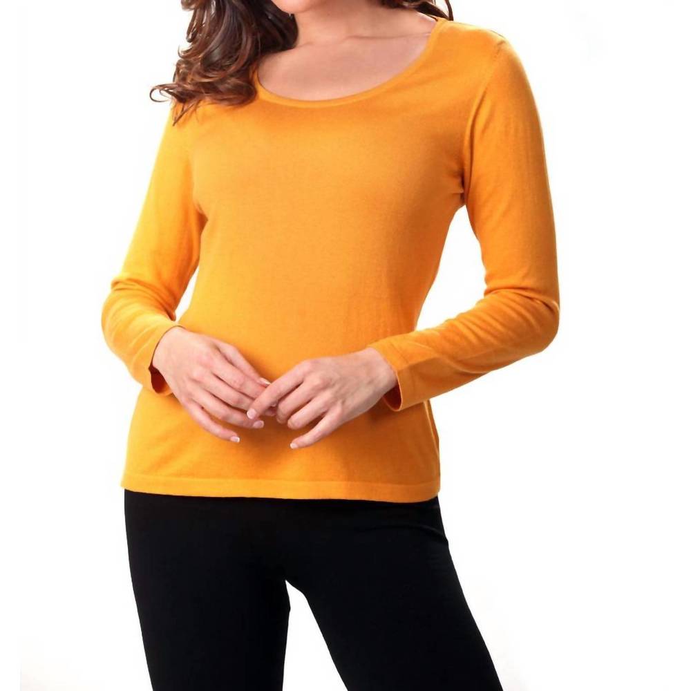NEW ANGEL long sleeve scoop neck top in mustard